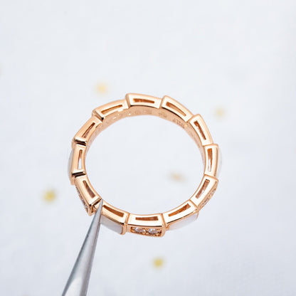 [Clover Jewelery]SERPENTI RING PINK GOLD DIAMOND MOP 3MM