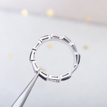 [Clover Jewelery]SERPENTI RING SILVER  DIAMOND BLACK MOP 3MM