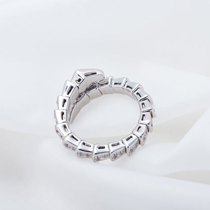 [Clover Jewelery]SERPENTI RING SILVER DIAMOND PAVED 4MM