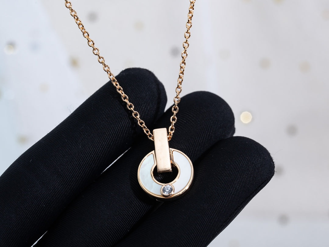 [Clover Jewelery]GARI NECKLACE PINK GOLD MOP