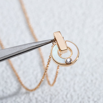 [Clover Jewelery]GARI NECKLACE PINK GOLD MOP