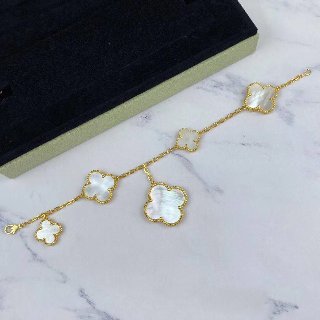 [Clover Jewelery]MAGIC CLOVER MOP GOLD BRACELET 5 MOTIFS