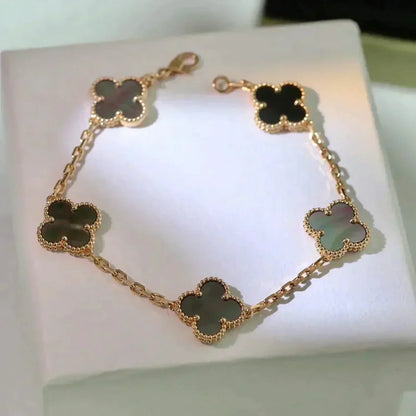 [Clover Jewelery]CLOVER 5 MOTIF GRAY MOP  BRACELET
