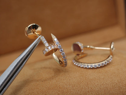 [Clover Jewelery]JUSTE EARRINGS 12.75MM PINK GOLD DIAMOND