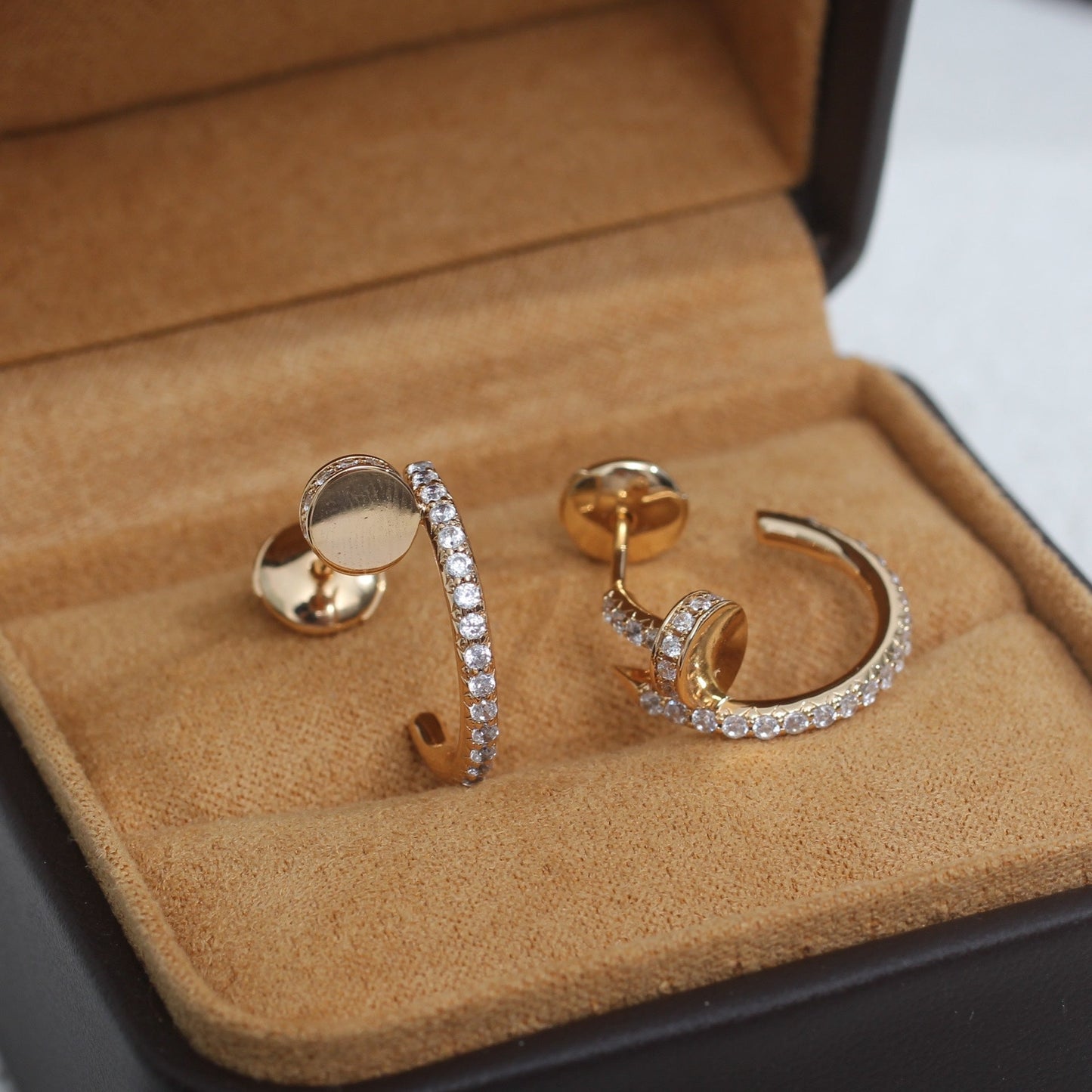 [Clover Jewelery]JUSTE EARRINGS 12.75MM PINK GOLD DIAMOND