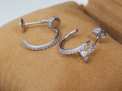 [Clover Jewelery]JUSTE EARRINGS 12.75MM SILVER DIAMOND
