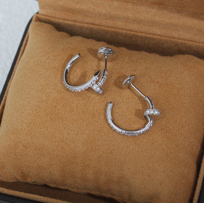 [Clover Jewelery]JUSTE EARRINGS 12.75MM SILVER DIAMOND