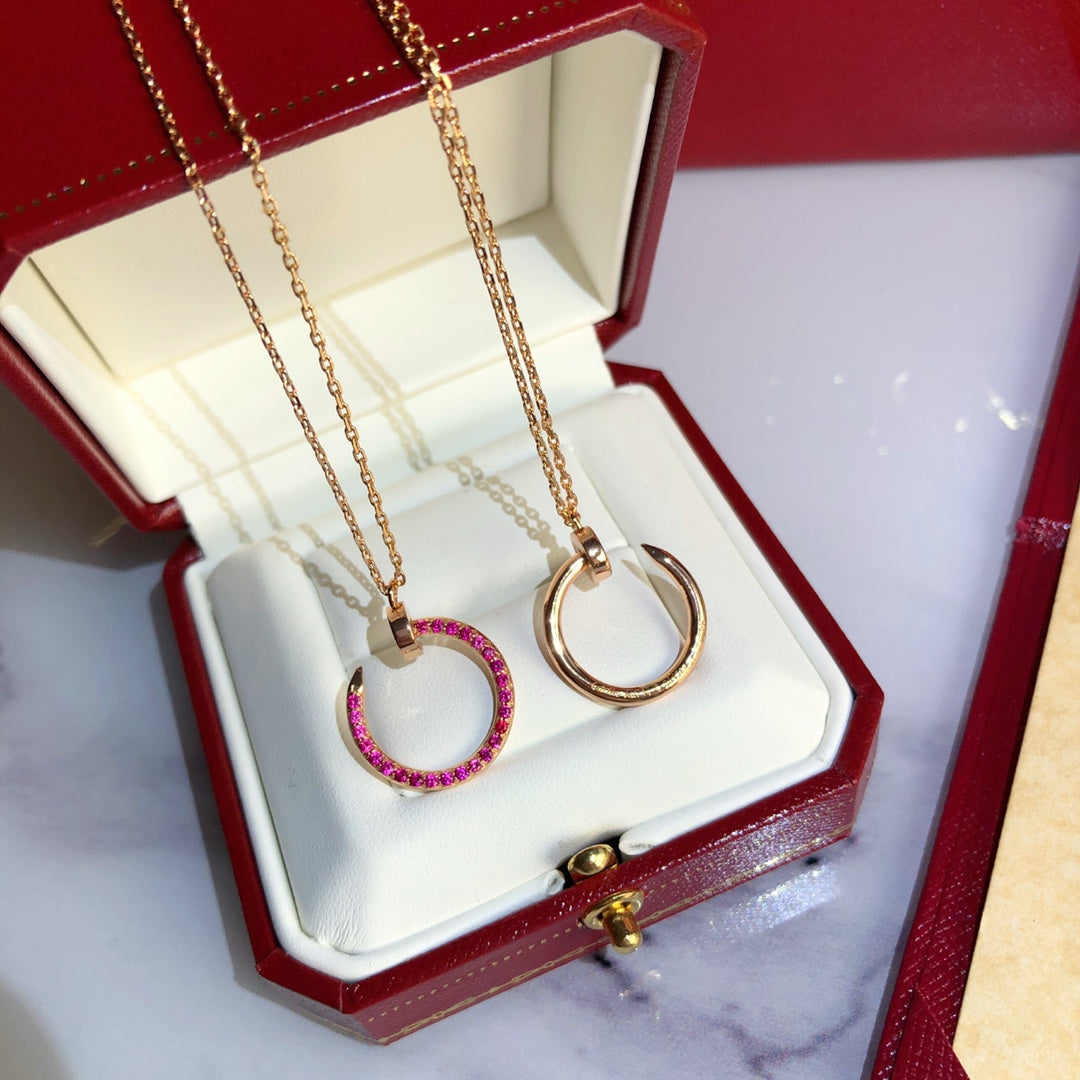 [Clover Jewelery]JUSTE NECKLACE GOLD RED DIAMONDS