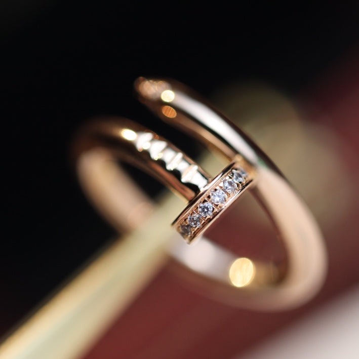 [Clover Jewelery]JUSTE RING 2.65MM PINK GOLD DIAMOND