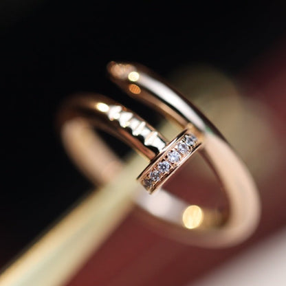 [Clover Jewelery]JUSTE RING 2.65MM PINK GOLD DIAMOND
