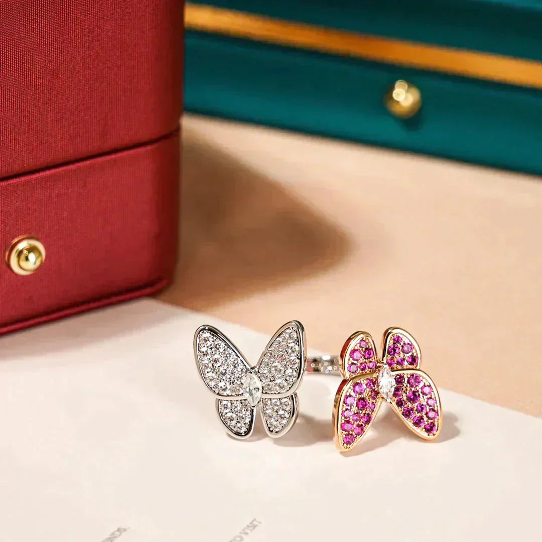 [Clover Jewelery]TWIN BUTTERFLY DIAMOND RING