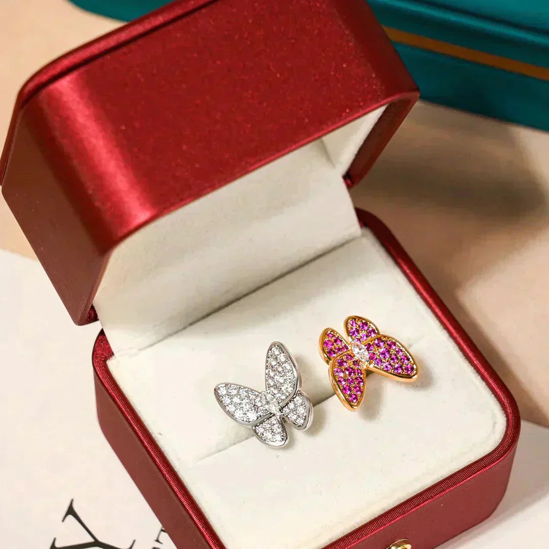 [Clover Jewelery]TWIN BUTTERFLY DIAMOND RING