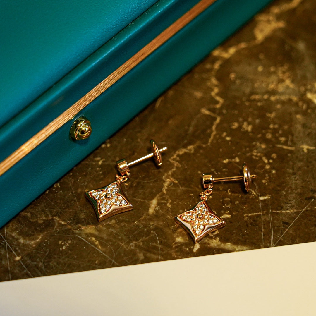 [Clover Jewelery]STAR DIAMONDS EARRINGS GOLD