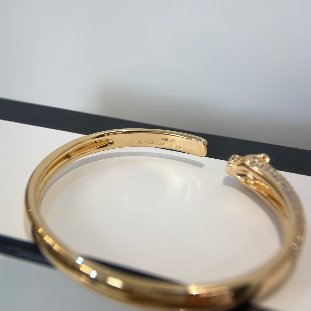 [Clover Jewelery]PANTHERE GOLD DIAMOND OPEN BRACELET