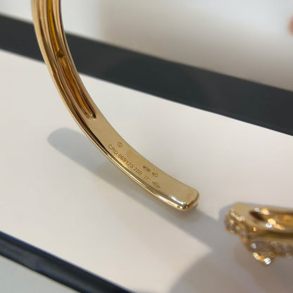 [Clover Jewelery]PANTHERE GOLD DIAMOND OPEN BRACELET