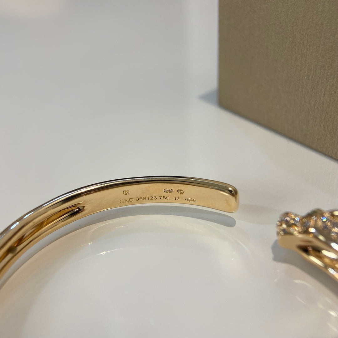[Clover Jewelery]PANTHERE GOLD DIAMOND OPEN BRACELET