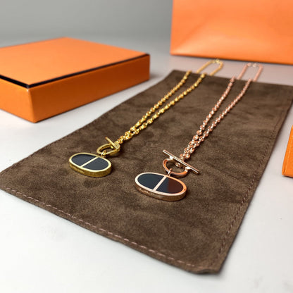 [Clover Jewelery]CHAINE VERSO BLACK CERAMIC NECKLACE