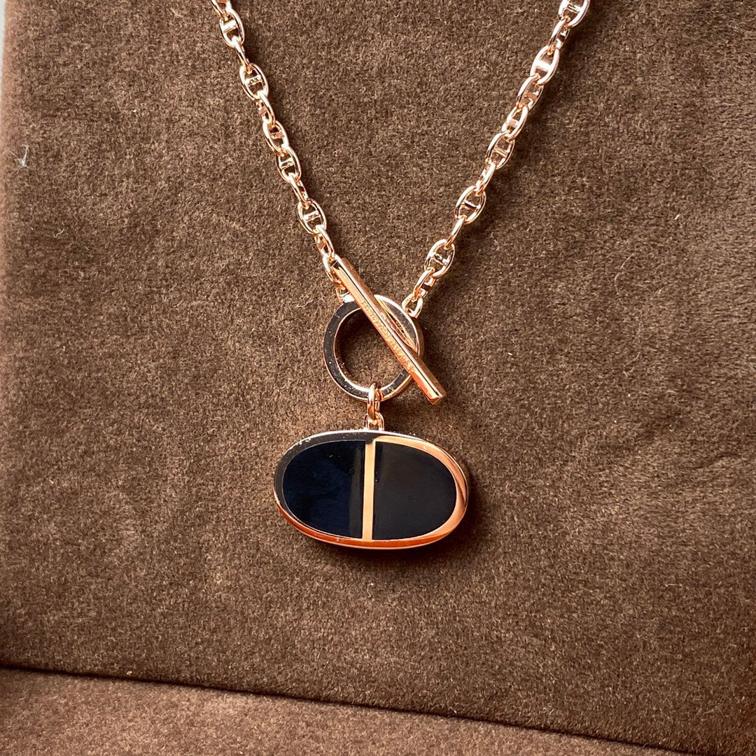 [Clover Jewelery]CHAINE VERSO BLACK CERAMIC NECKLACE