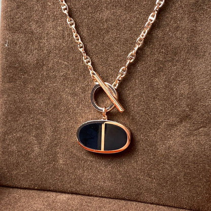 [Clover Jewelery]CHAINE VERSO BLACK CERAMIC NECKLACE
