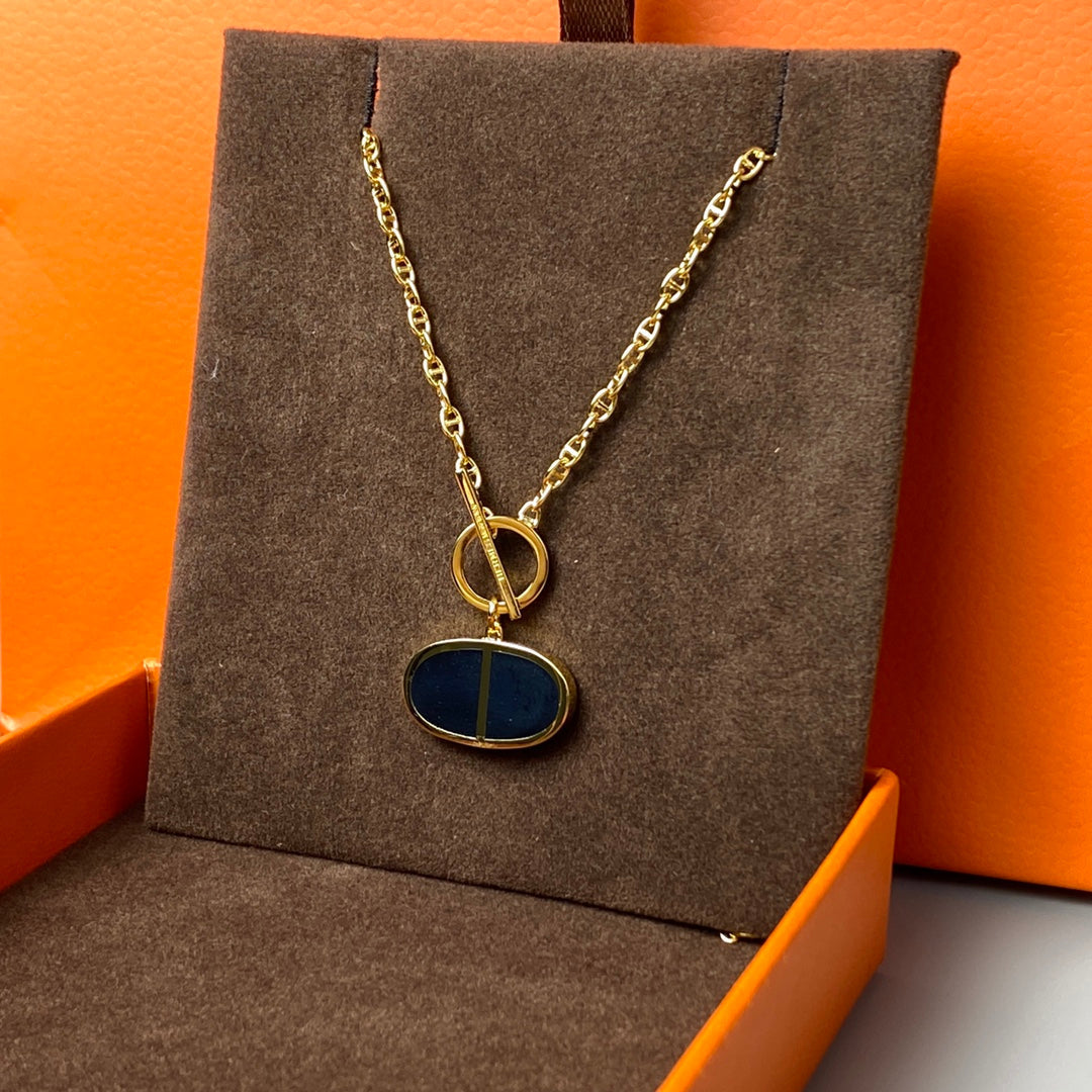 [Clover Jewelery]CHAINE VERSO BLACK CERAMIC NECKLACE