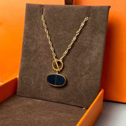 [Clover Jewelery]CHAINE VERSO BLACK CERAMIC NECKLACE