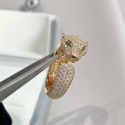 [Clover Jewelery]PANTHERE PINK GOLD DIAMOND RING