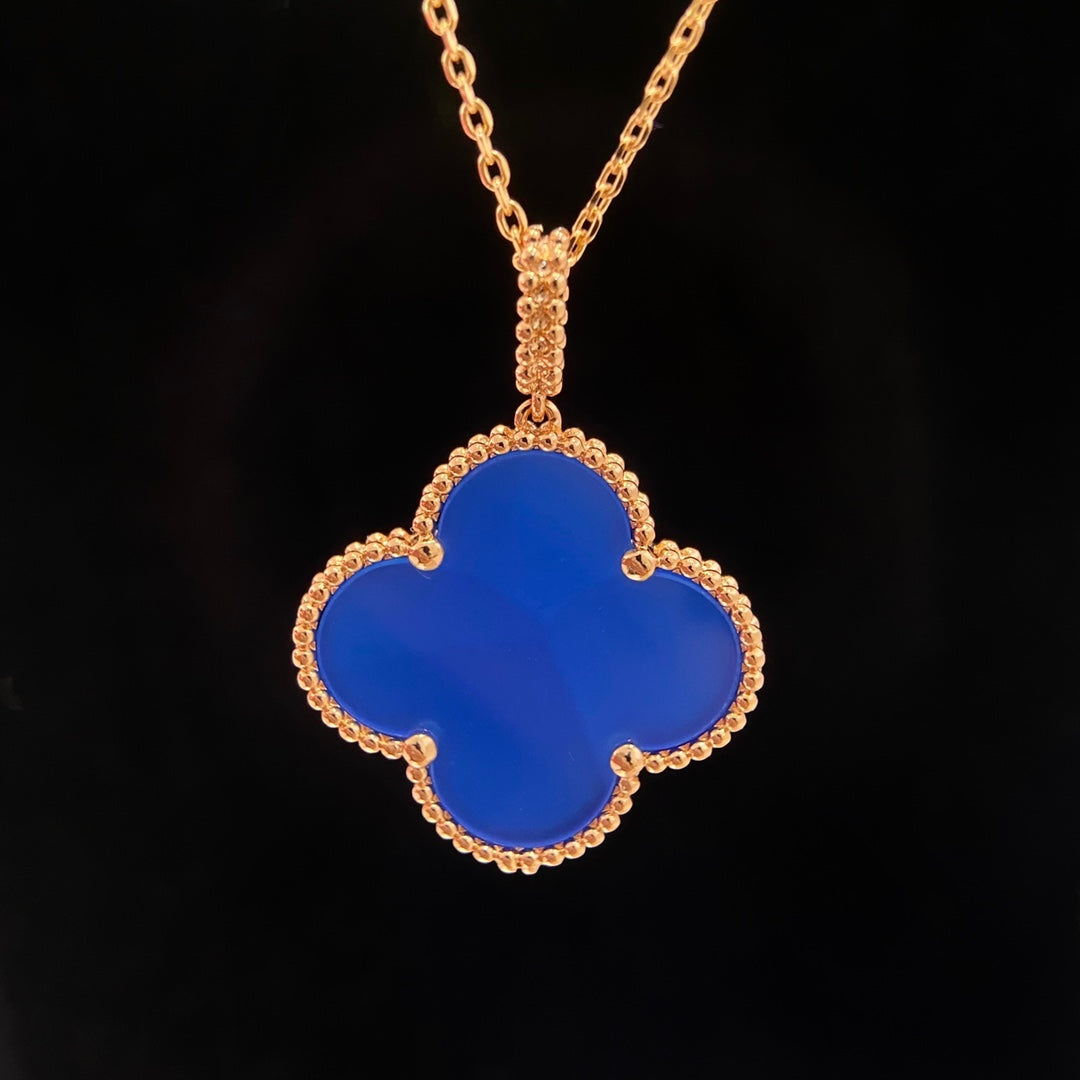 [Clover Jewelery]CLOVER 25MM NECKLACE TURQUOISE ROSE GOLD