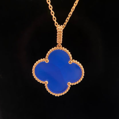 [Clover Jewelery]CLOVER 25MM NECKLACE TURQUOISE ROSE GOLD