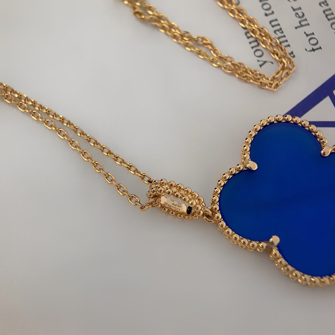 [Clover Jewelery]CLOVER 25MM NECKLACE TURQUOISE ROSE GOLD