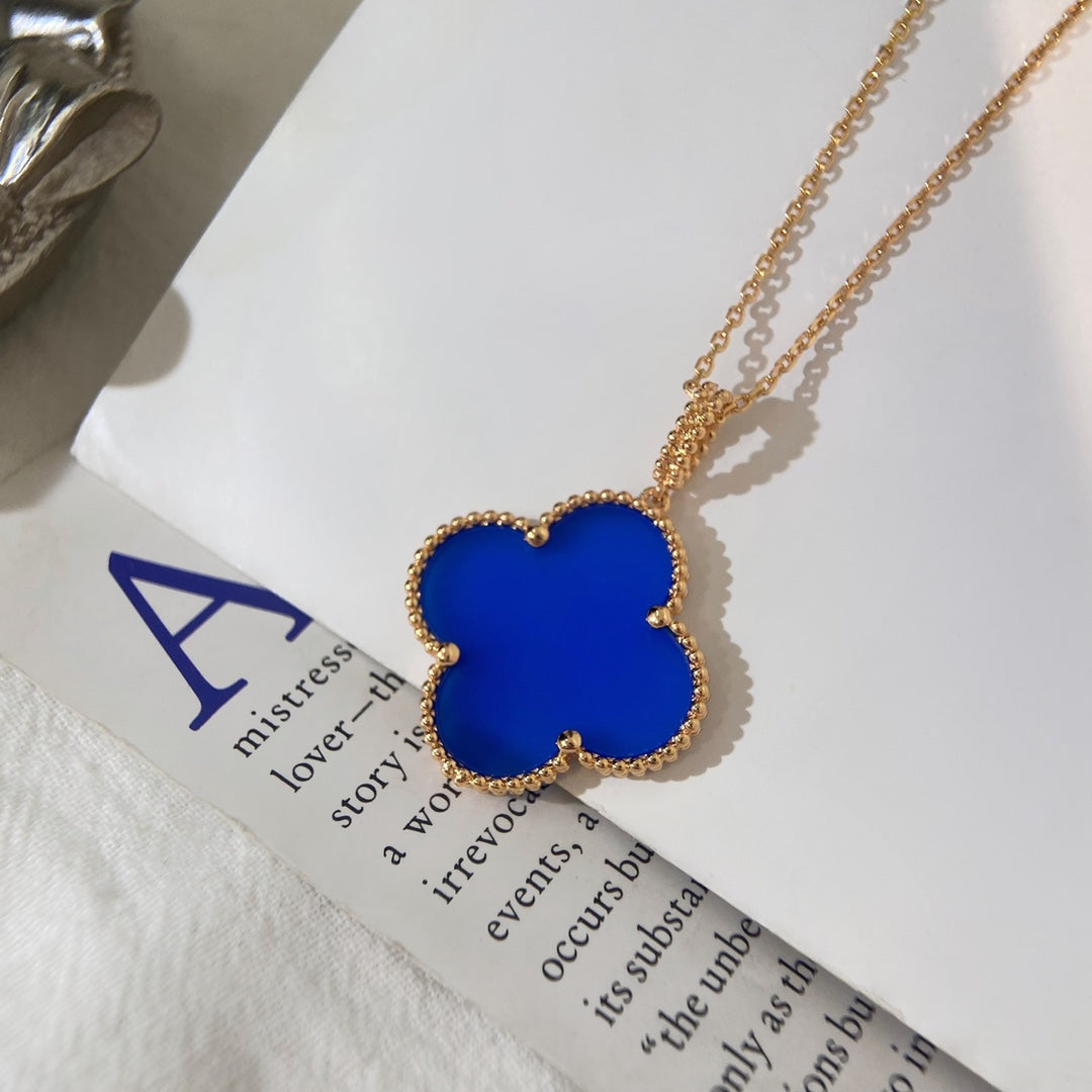 [Clover Jewelery]CLOVER 25MM NECKLACE TURQUOISE ROSE GOLD