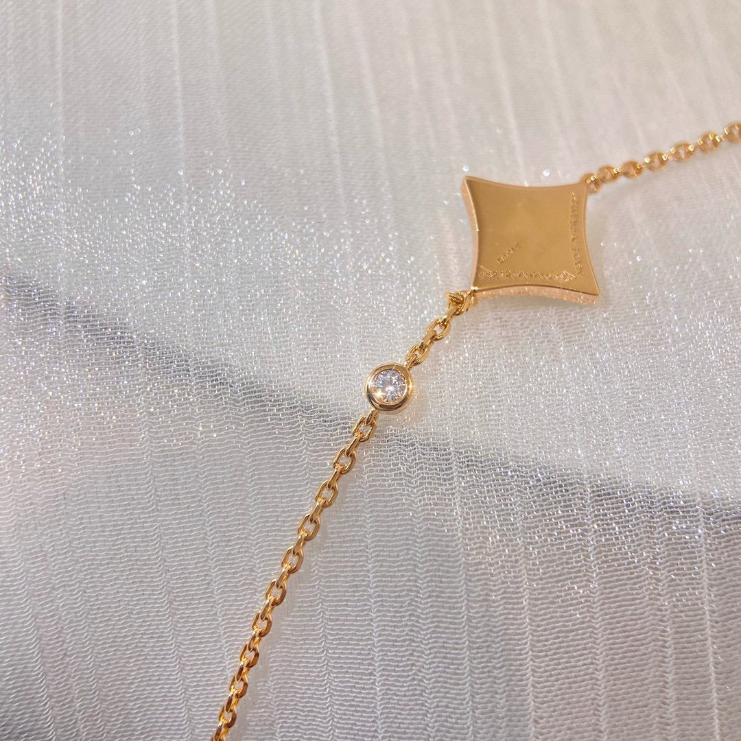 [Clover Jewelery]COLOR STAR CARNELIAN PINK GOLD DIAMOND BRACELET