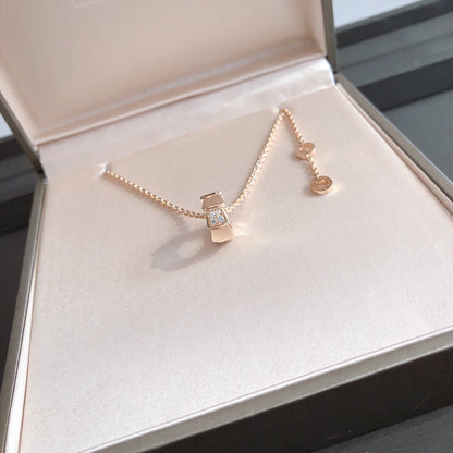 [Clover Jewelery]SERPENTI PEDANT DIAMOND PINK GOLD NECKLACE