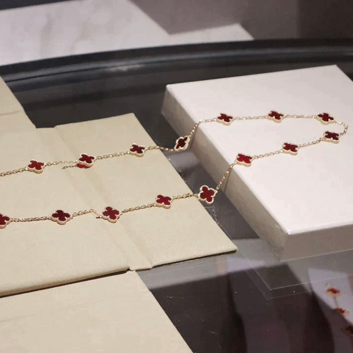 [Clover Jewelery]CLOVER 20 MOTIFS CARNELIAN NECKLACE