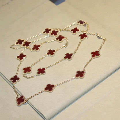 [Clover Jewelery]CLOVER 20 MOTIFS CARNELIAN NECKLACE