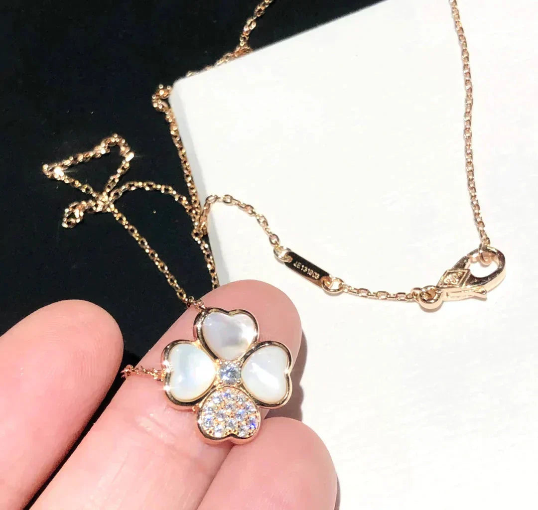 [Clover Jewelery]CLOVER MOP DIAMOND ROSE GOLD NECKLACE