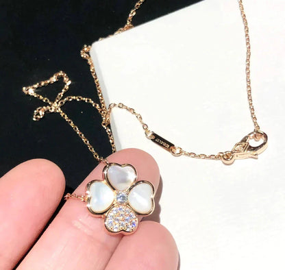 [Clover Jewelery]CLOVER MOP DIAMOND ROSE GOLD NECKLACE
