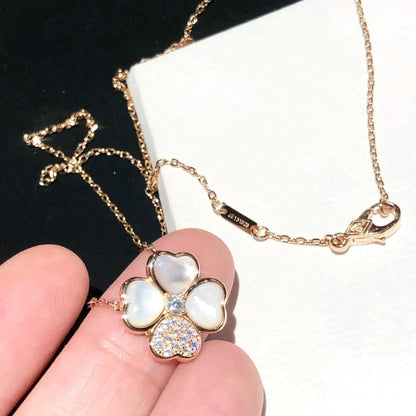[Clover Jewelery]CLOVER MOP DIAMOND ROSE GOLD NECKLACE