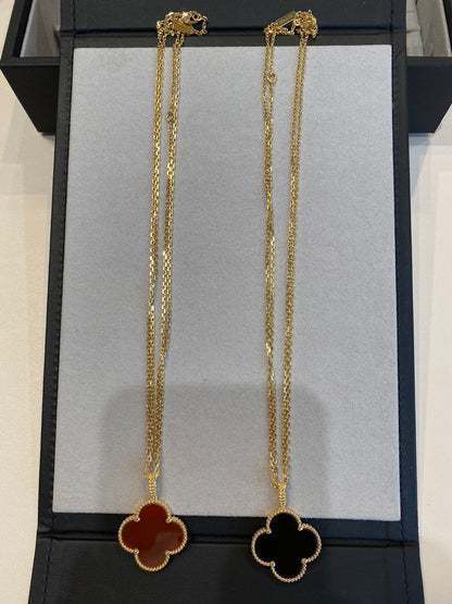 [Clover Jewelery]CLOVER 25MM NECKLACE GOLD CARNELIAN