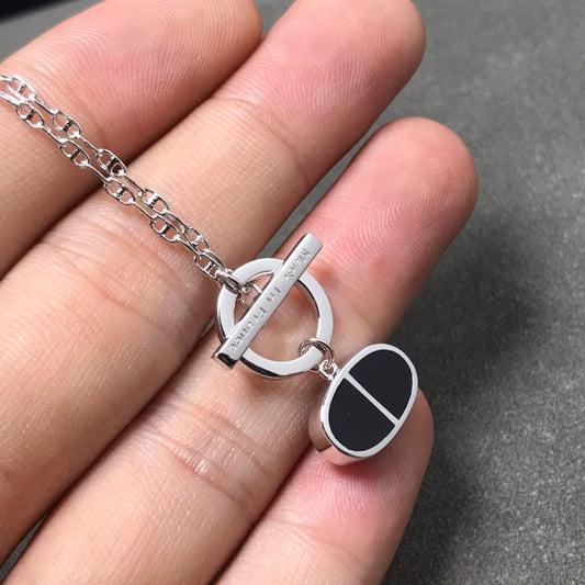 [Clover Jewelery]CHAINE VERSO BLACK CERAMIC  NECKLACE