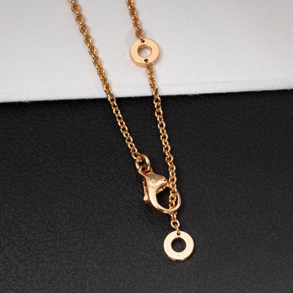 [Clover Jewelery]ZERO 1 WHITE CERAMIC PINK GOLD DIAMOND NECKLACE