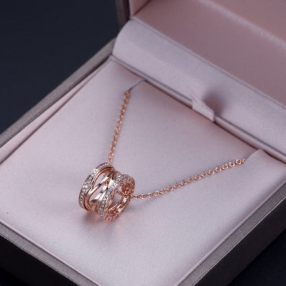 [Clover Jewelery]ZERO 1 PINK GOLD DIAMOND OPEN NECKLACE