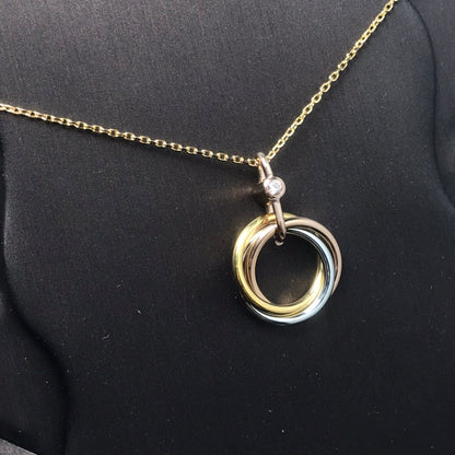 [Clover Jewelery]TRINITY SILVER GOLD PINK GOLD NECKLACE