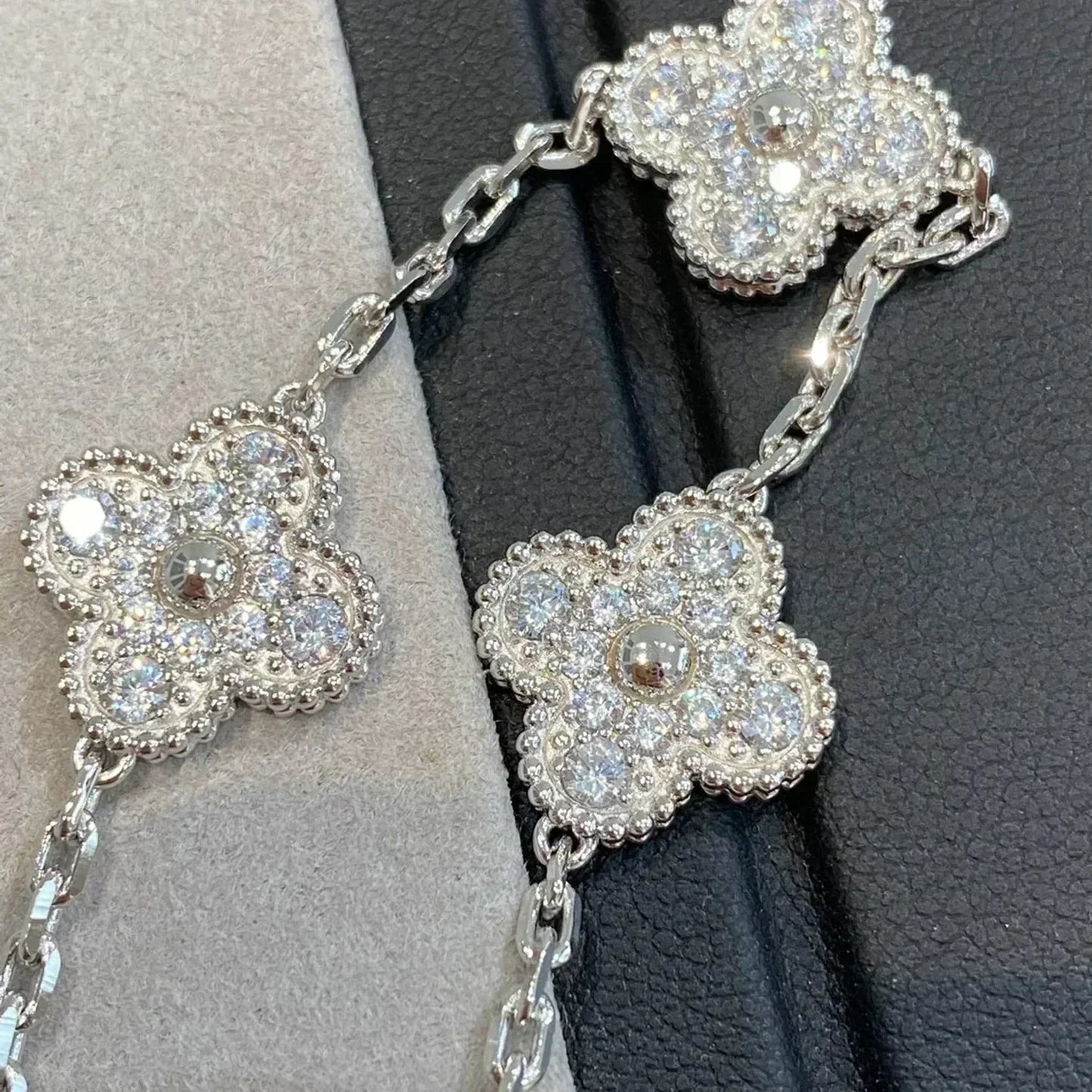 [Clover Jewelery]CLOVER 5 MOTIFS  DIAMOND BRACELET SILVER