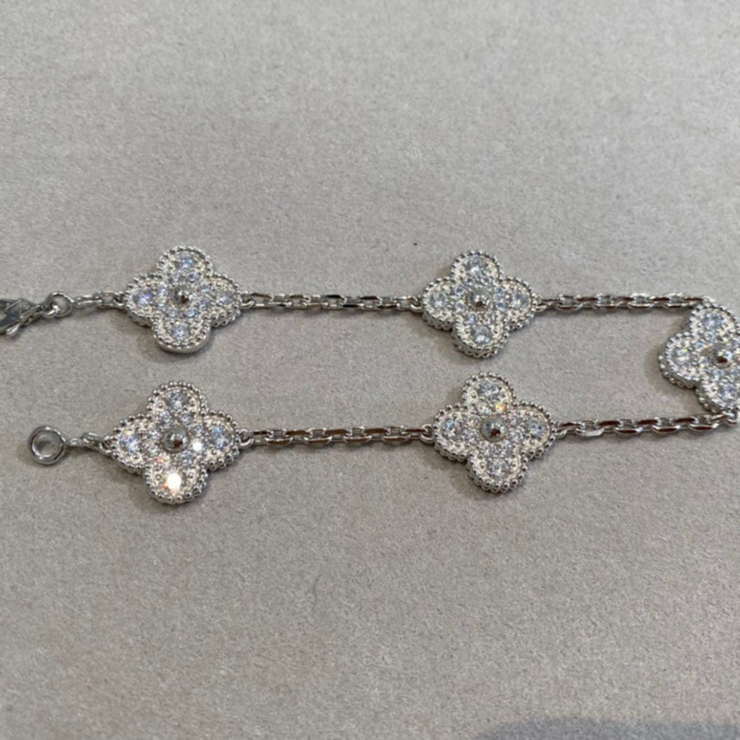 [Clover Jewelery]CLOVER 5 MOTIFS  DIAMOND BRACELET SILVER