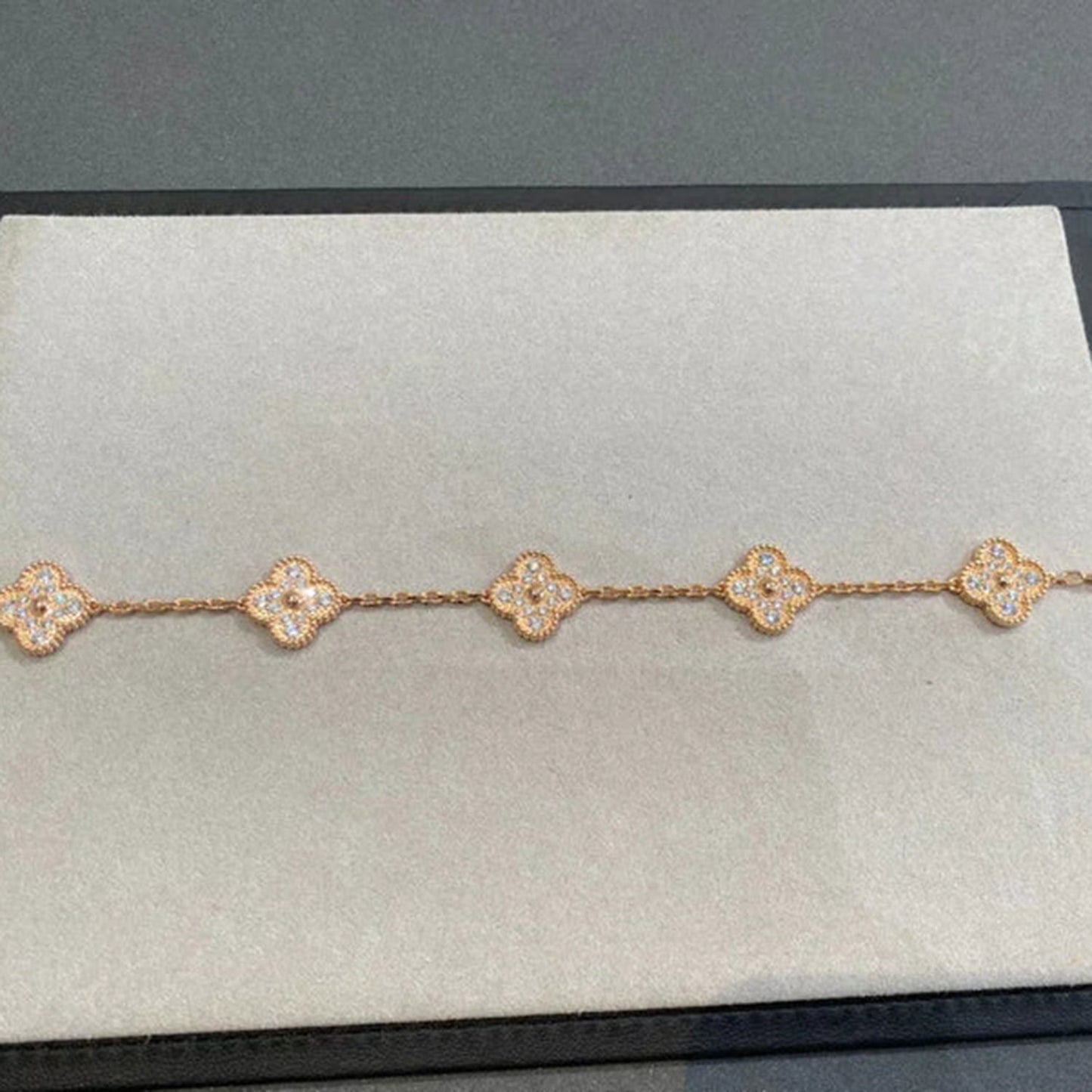 [Clover Jewelery]CLOVER 5 MOTIFS  FULL DIAMOND BRACELET