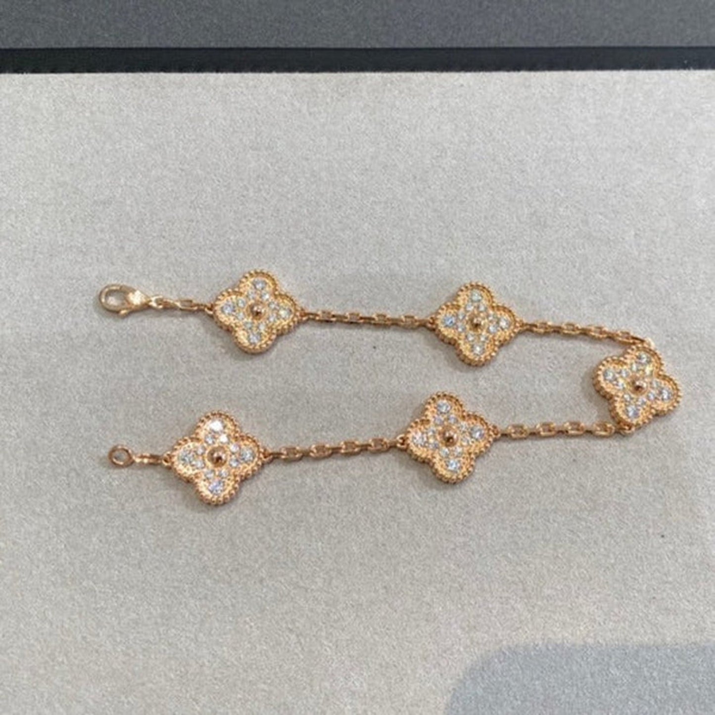 [Clover Jewelery]CLOVER 5 MOTIFS  FULL DIAMOND BRACELET