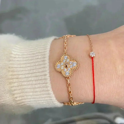 [Clover Jewelery]CLOVER 5 MOTIFS  FULL DIAMOND BRACELET