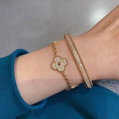 [Clover Jewelery]CLOVER 5 MOTIFS  FULL DIAMOND BRACELET