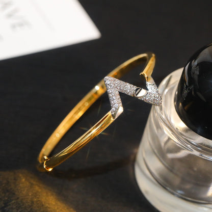 [Clover Jewelery]VOLTE UPSITE DOWN GOLD DIAMOND BRACELET