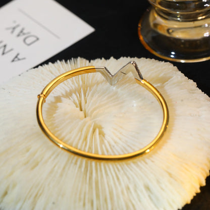 [Clover Jewelery]VOLTE UPSITE DOWN GOLD DIAMOND BRACELET